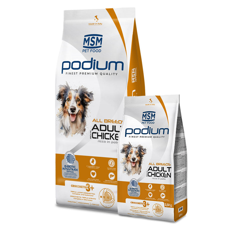 PODIUM ALL BREEDS ADULT RICH IN CHICKEN – Gusto e vitalità