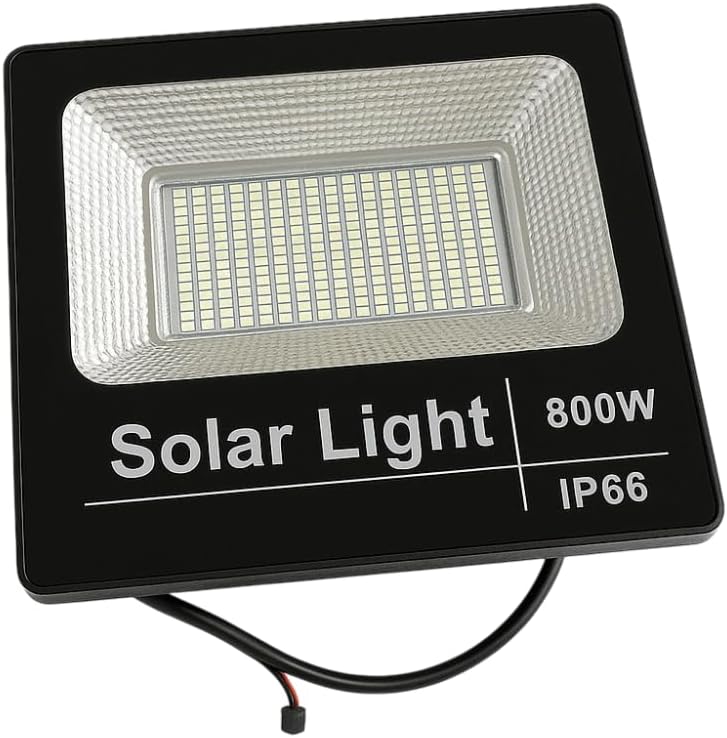 Faro LED 1600W Con Pannello Solare IP67 – 6500K, Telecomando, Autonomia 12 Ore, Per Esterni